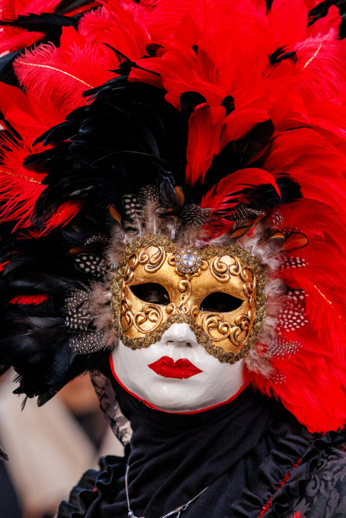 Portrait d'un masque vénitien à Annecy