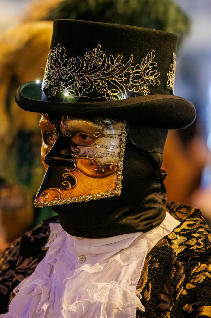 Homme masqué au carnaval vénitien d'Annecy